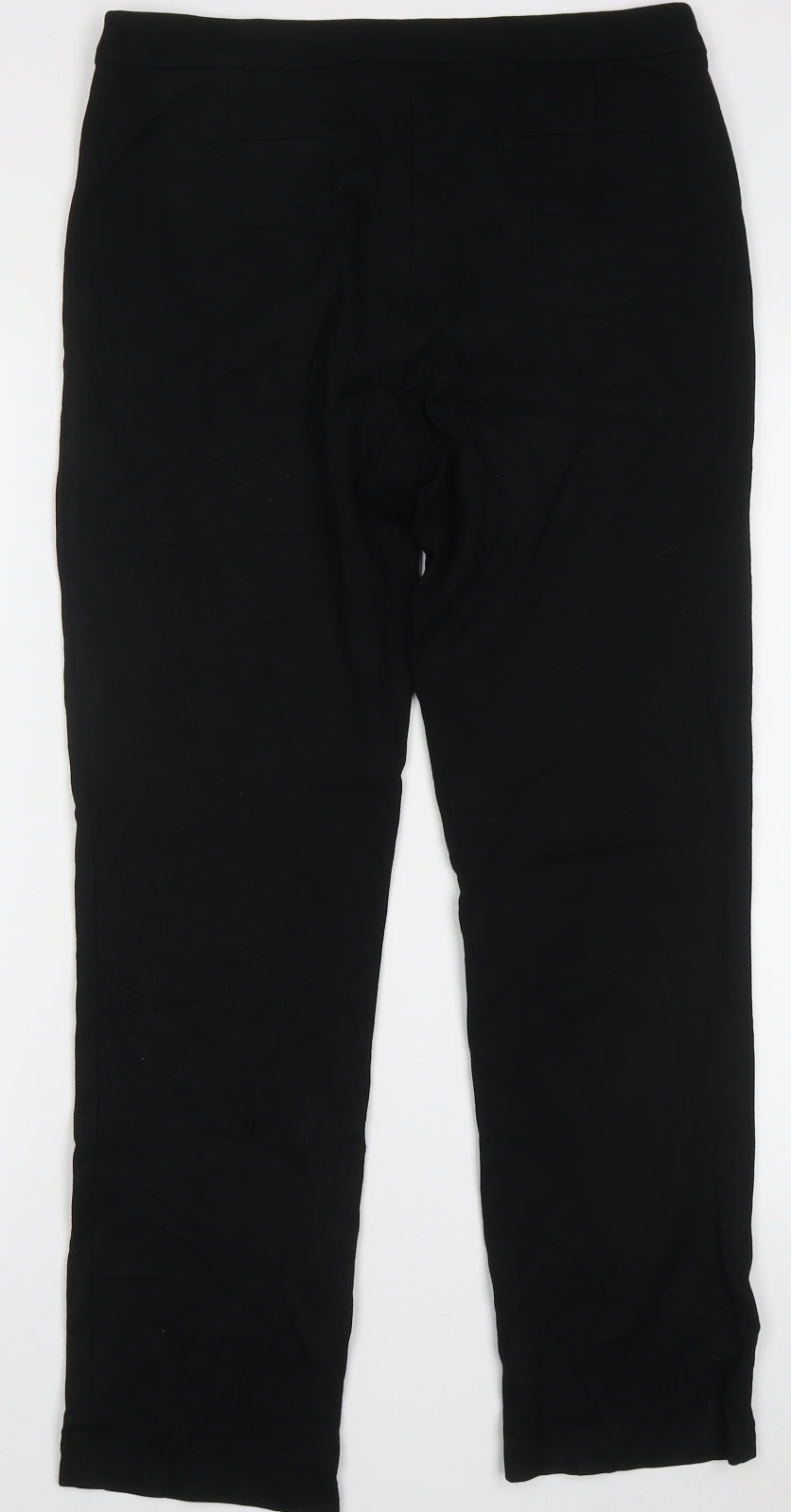 Jaeger Womens Black  Viscose Trousers  Size 10 L28 in Regular Button