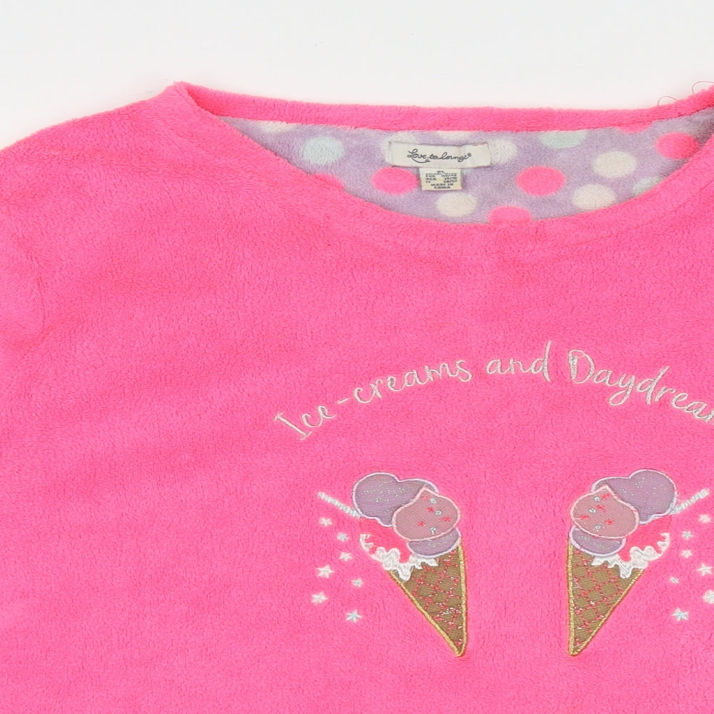 primrk Womens Pink  Polyester Cami Pyjama Top Size XL   - Ice cream & day dream
