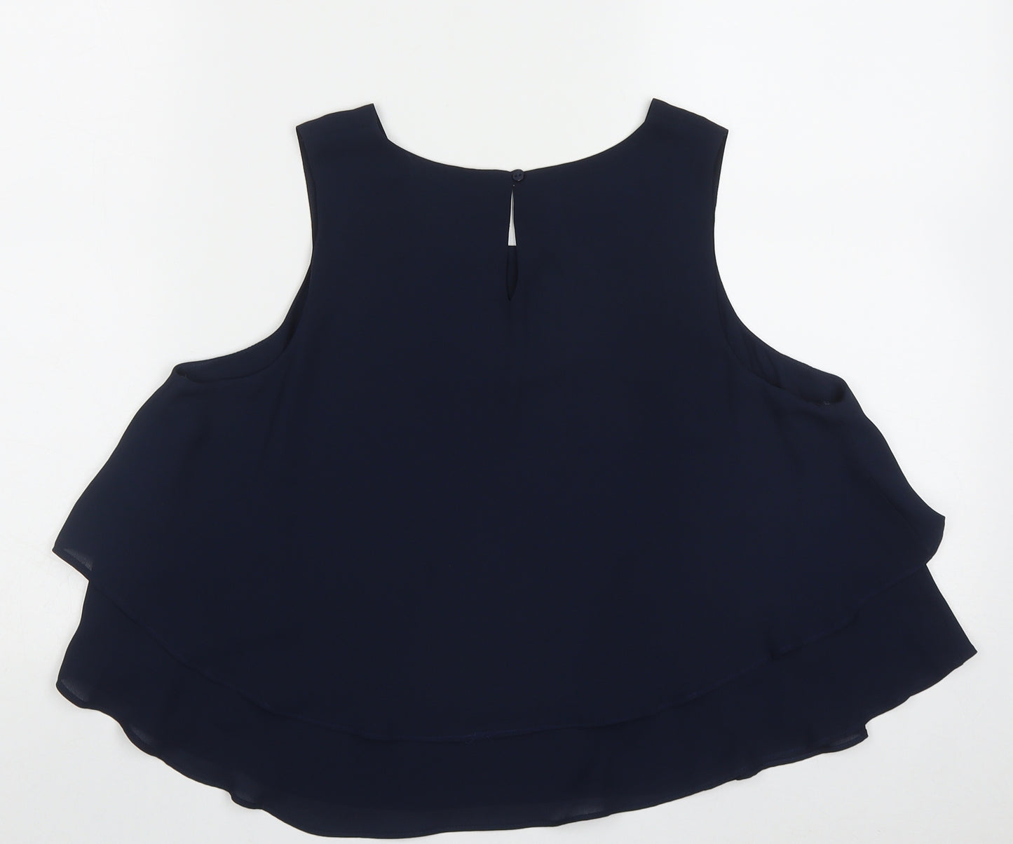 Zara Womens Blue  Polyester Basic Tank Size M Scoop Neck