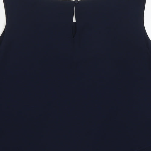Zara Womens Blue  Polyester Basic Tank Size M Scoop Neck