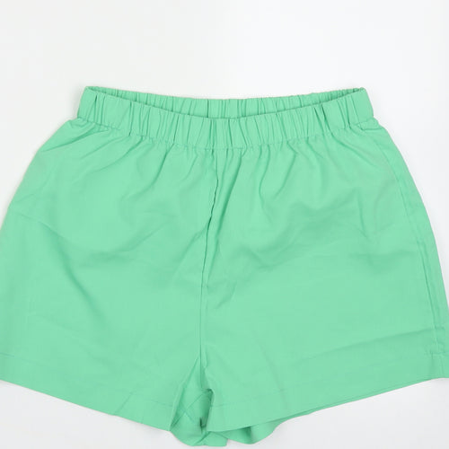 sherin Womens Green  Polyester Paperbag Shorts Size M  Regular Pull On