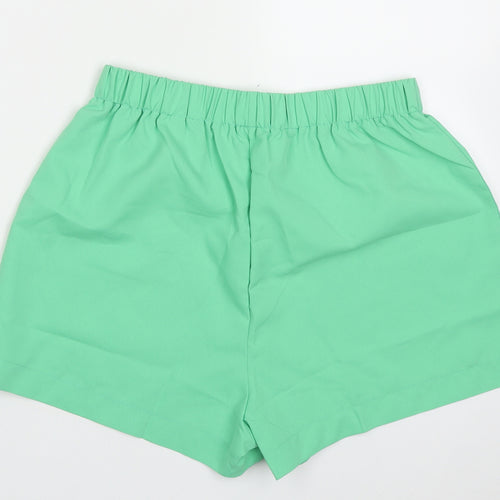 sherin Womens Green  Polyester Paperbag Shorts Size M  Regular Pull On