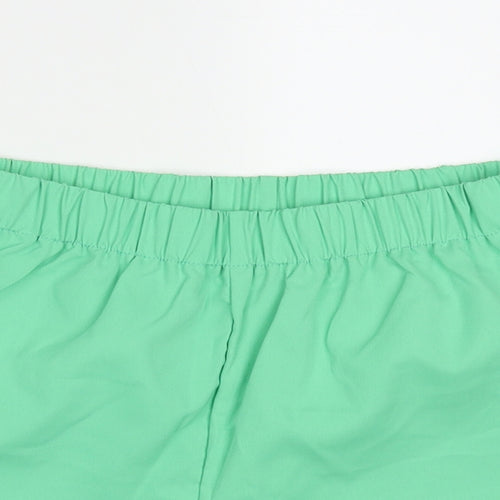 sherin Womens Green  Polyester Paperbag Shorts Size M  Regular Pull On