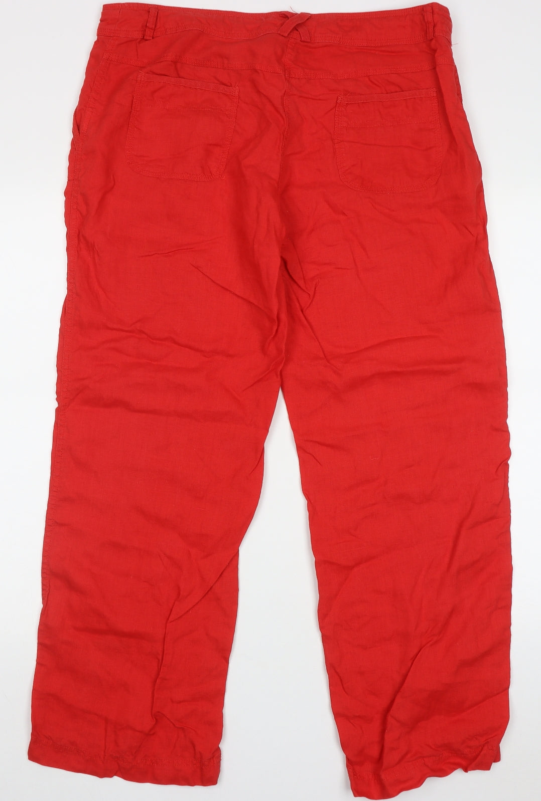 Atmosphere Womens Red  Linen Trousers  Size 16 L30 in Regular Button