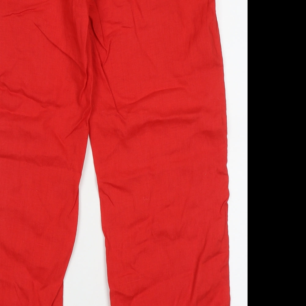 Atmosphere Womens Red  Linen Trousers  Size 16 L30 in Regular Button
