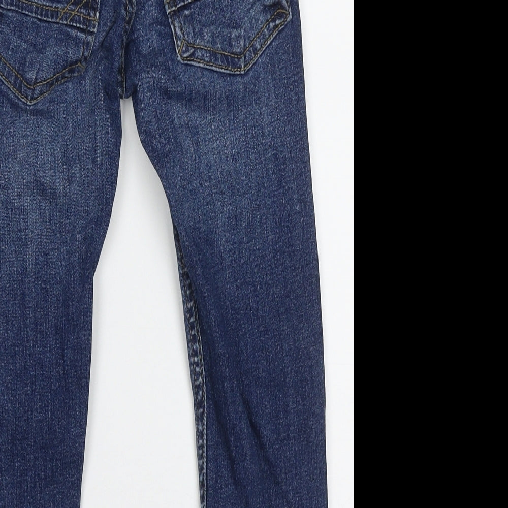 F&F Boys Blue  Cotton Straight Jeans Size 4-5 Years  Regular Button