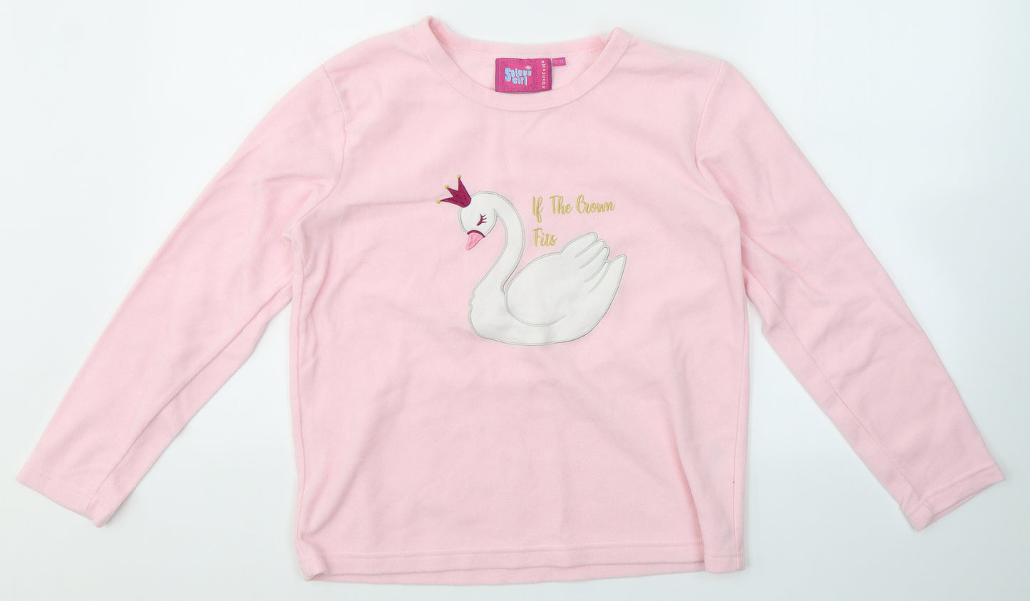 Selena Girl Girls Pink  Polyester Top Pyjama Top Size 13 Years   - If the crown fits/swan