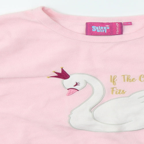 Selena Girl Girls Pink  Polyester Top Pyjama Top Size 13 Years   - If the crown fits/swan