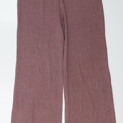 SheIn Womens Pink Solid Acrylic Capri Lounge Pants Size L   - Flared
