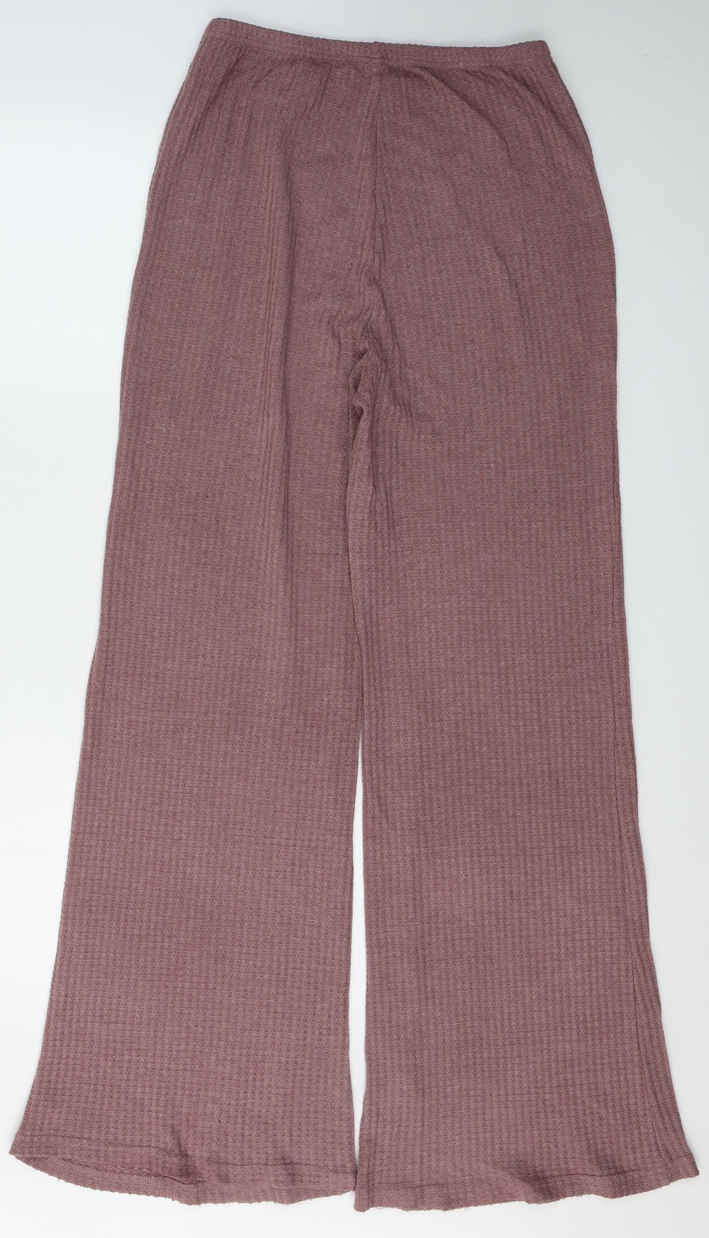 SheIn Womens Pink Solid Acrylic Capri Lounge Pants Size L   - Flared