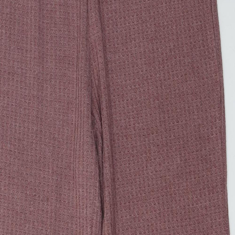 SheIn Womens Pink Solid Acrylic Capri Lounge Pants Size L   - Flared