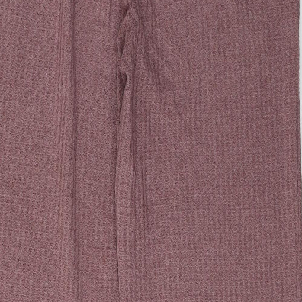 SheIn Womens Pink Solid Acrylic Capri Lounge Pants Size L   - Flared
