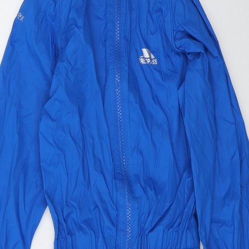 Trespass Boys Blue   Rain Coat Snowsuit Size 7-8 Years  Zip - Technical performance