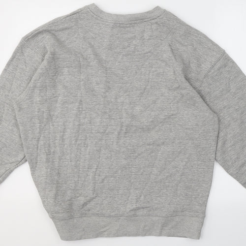 Hutson Harbour Mens Grey Round Neck  Cotton Pullover Jumper Size L