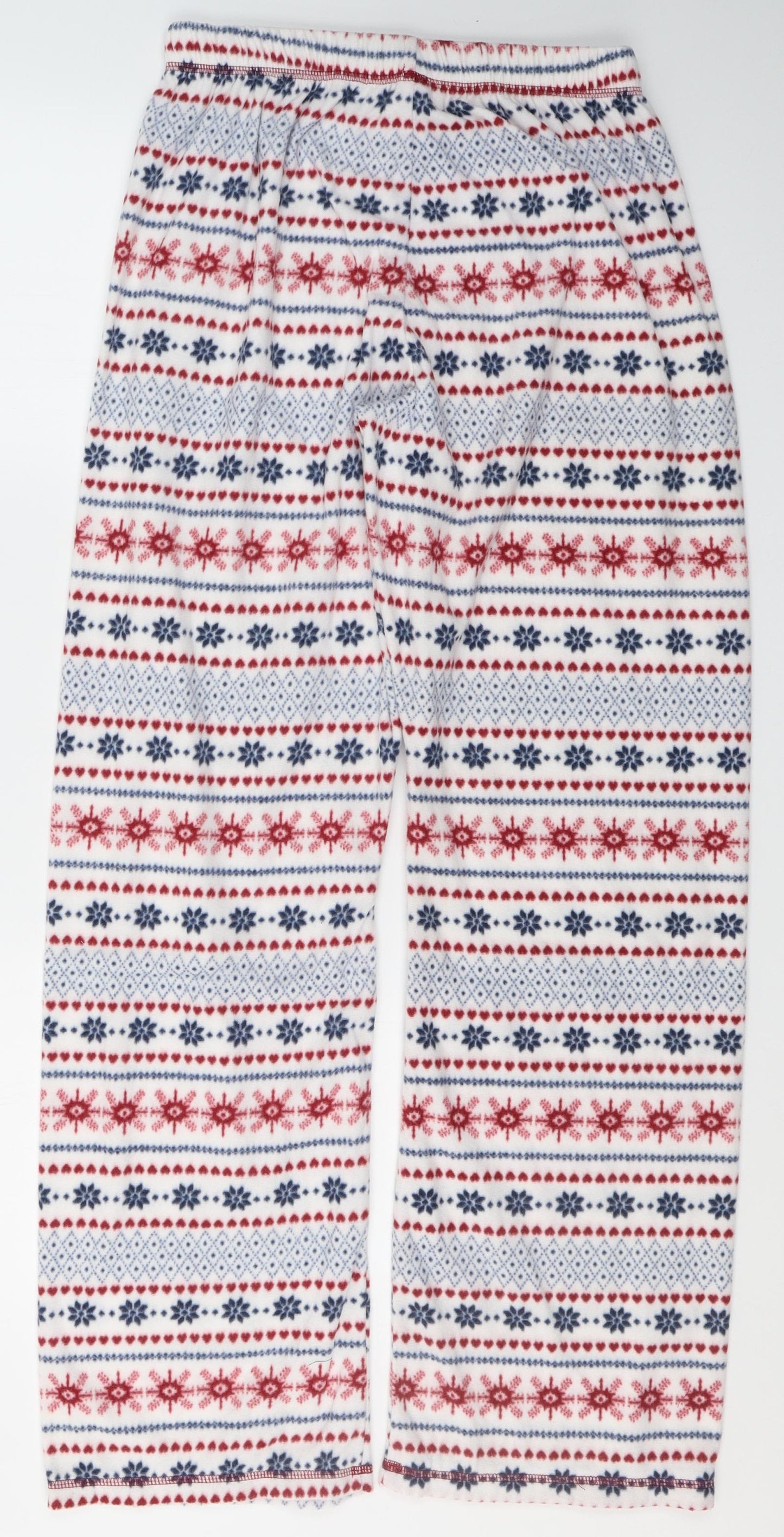 Primark  Womens White Geometric Polyester Capri Lounge Pants Size M   - Christmas pants