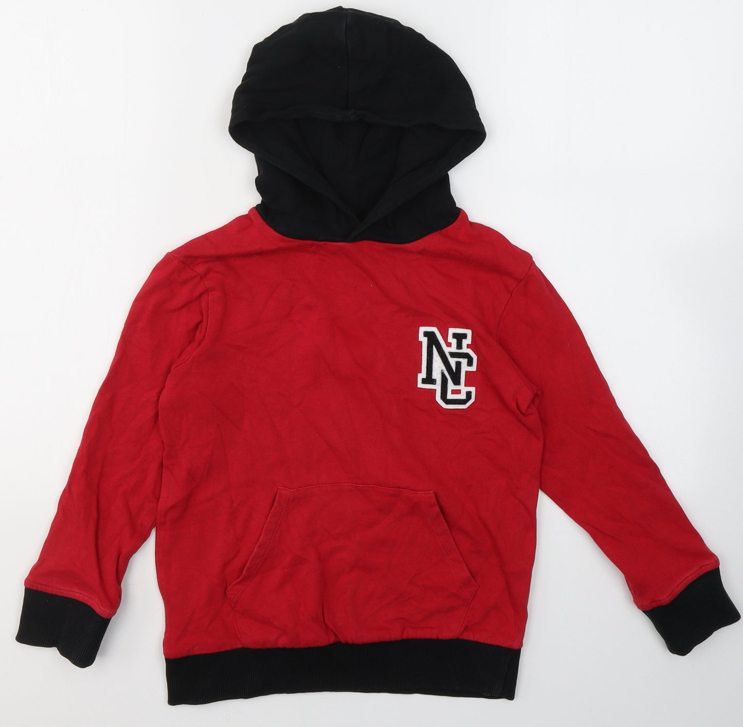 River Island Boys Red  Cotton Pullover Hoodie Size 7-8 Years   - NC
