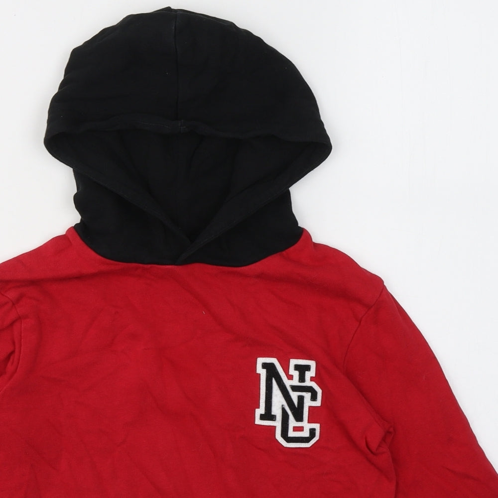 River Island Boys Red  Cotton Pullover Hoodie Size 7-8 Years   - NC