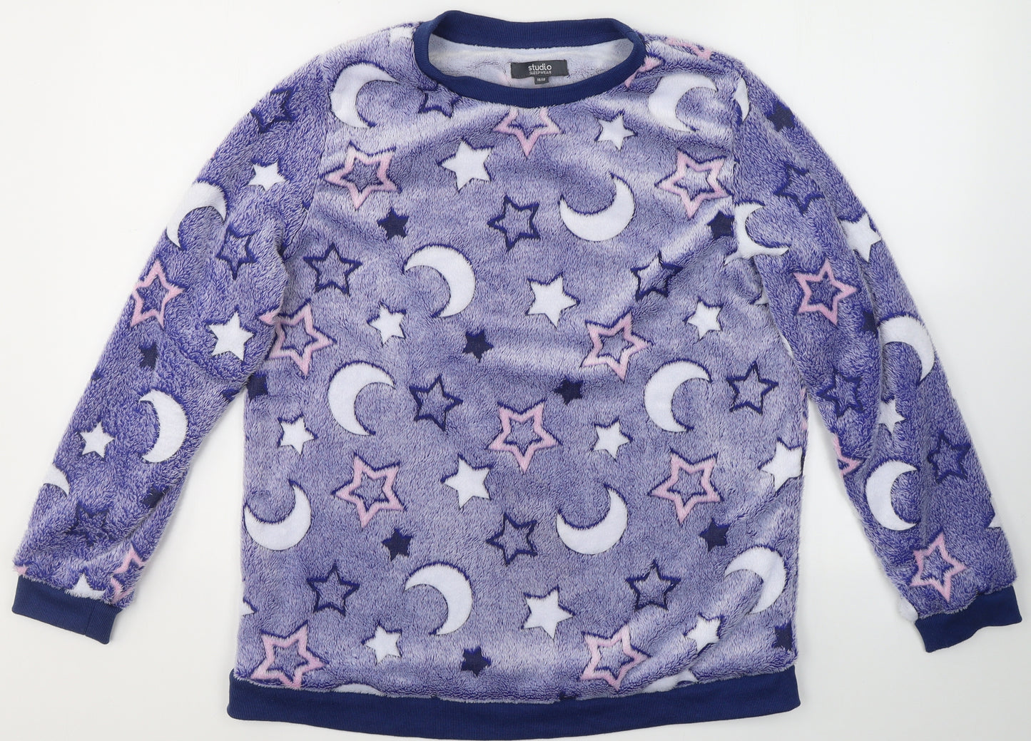 Studio Womens Purple Animal Print Polyester Top Pyjama Top Size 16   - Stars/moon