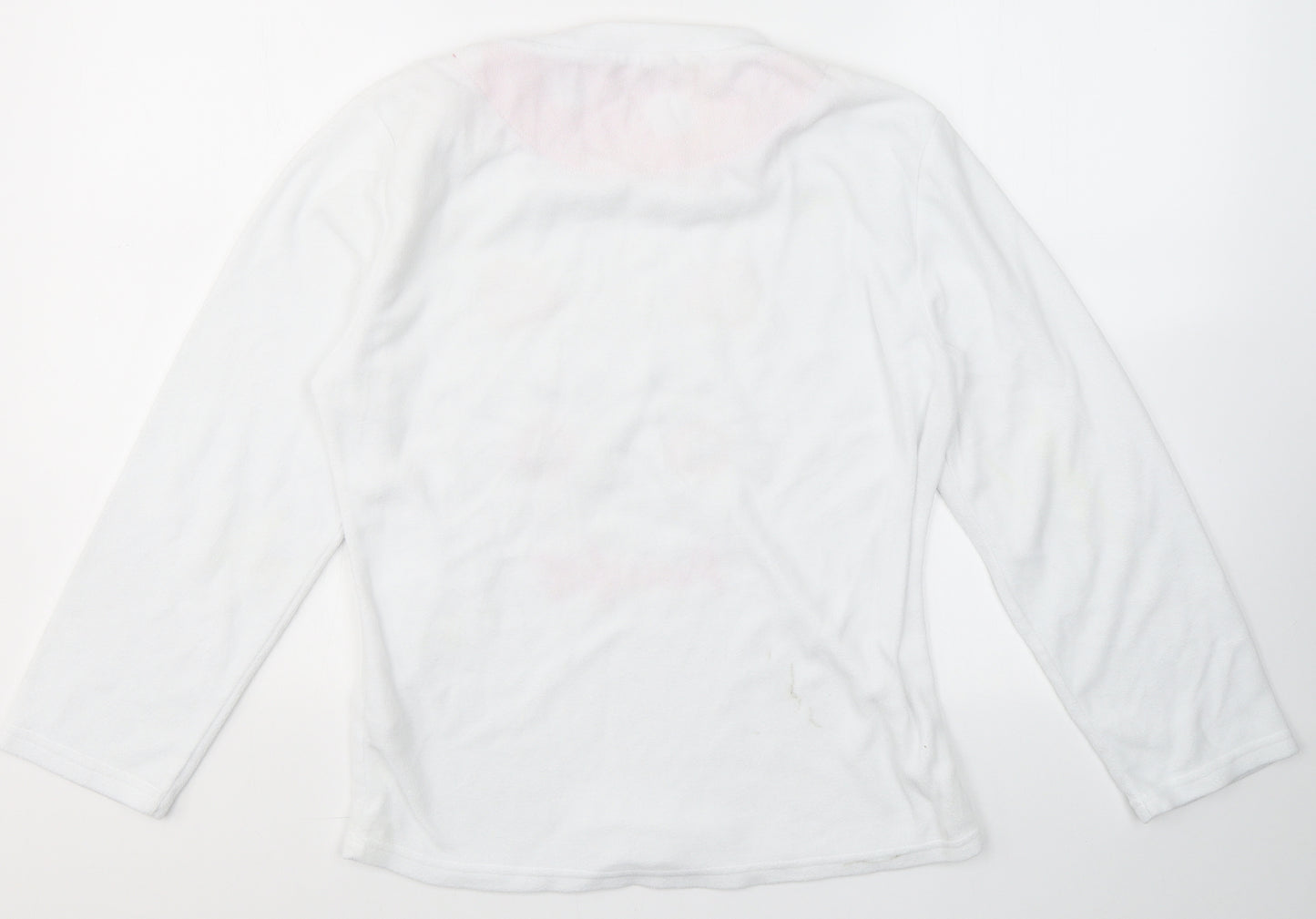 Nightwear Womens White Solid Polyester Top Pyjama Top Size 12   - purrfect kitty