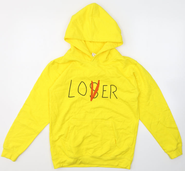 Justhoods Girls Yellow  Cotton Pullover Hoodie Size 12-13 Years   - Loser/Lover