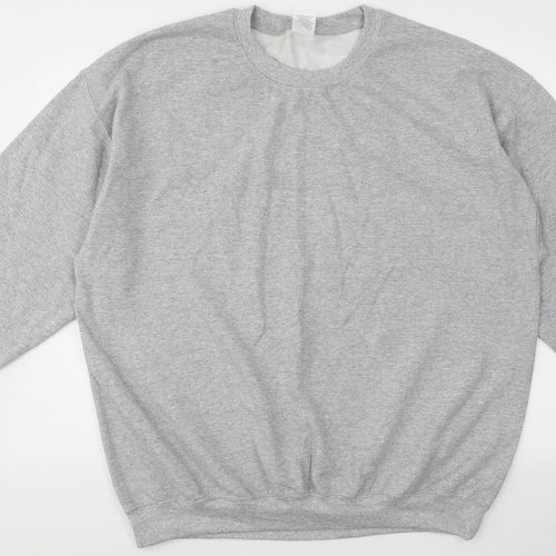 Gildan Mens Green Round Neck  Cotton Pullover Jumper Size XL