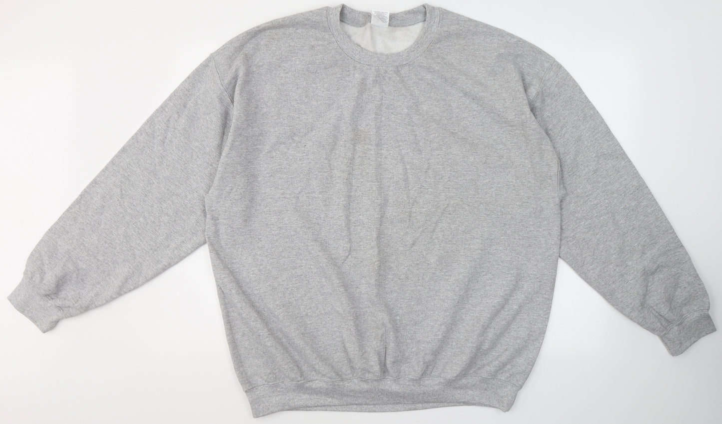 Gildan Mens Green Round Neck  Cotton Pullover Jumper Size XL