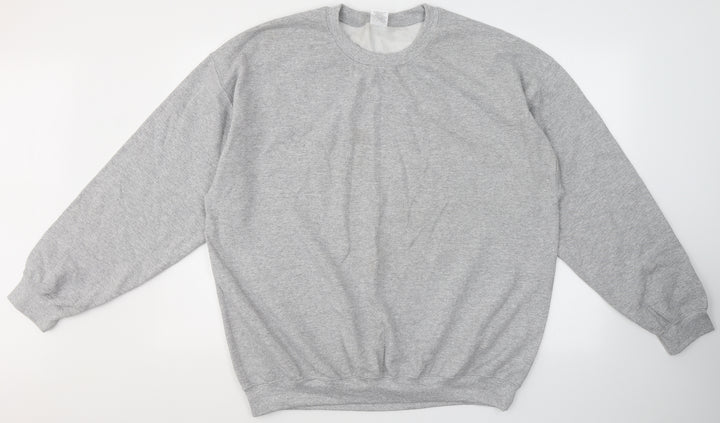 Gildan Mens Green Round Neck  Cotton Pullover Jumper Size XL