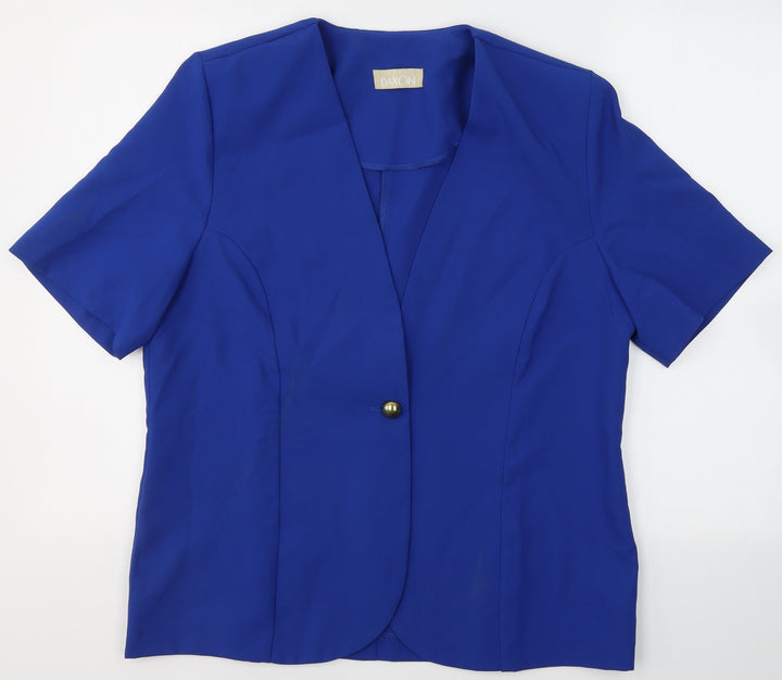 Daxon Womens Blue Jacket Blazer Size 14 Buckle - Short sleeve blazer