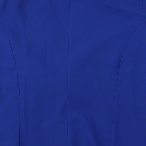 Daxon Womens Blue   Jacket Blazer Size 14  Buckle - Short sleeve blazer