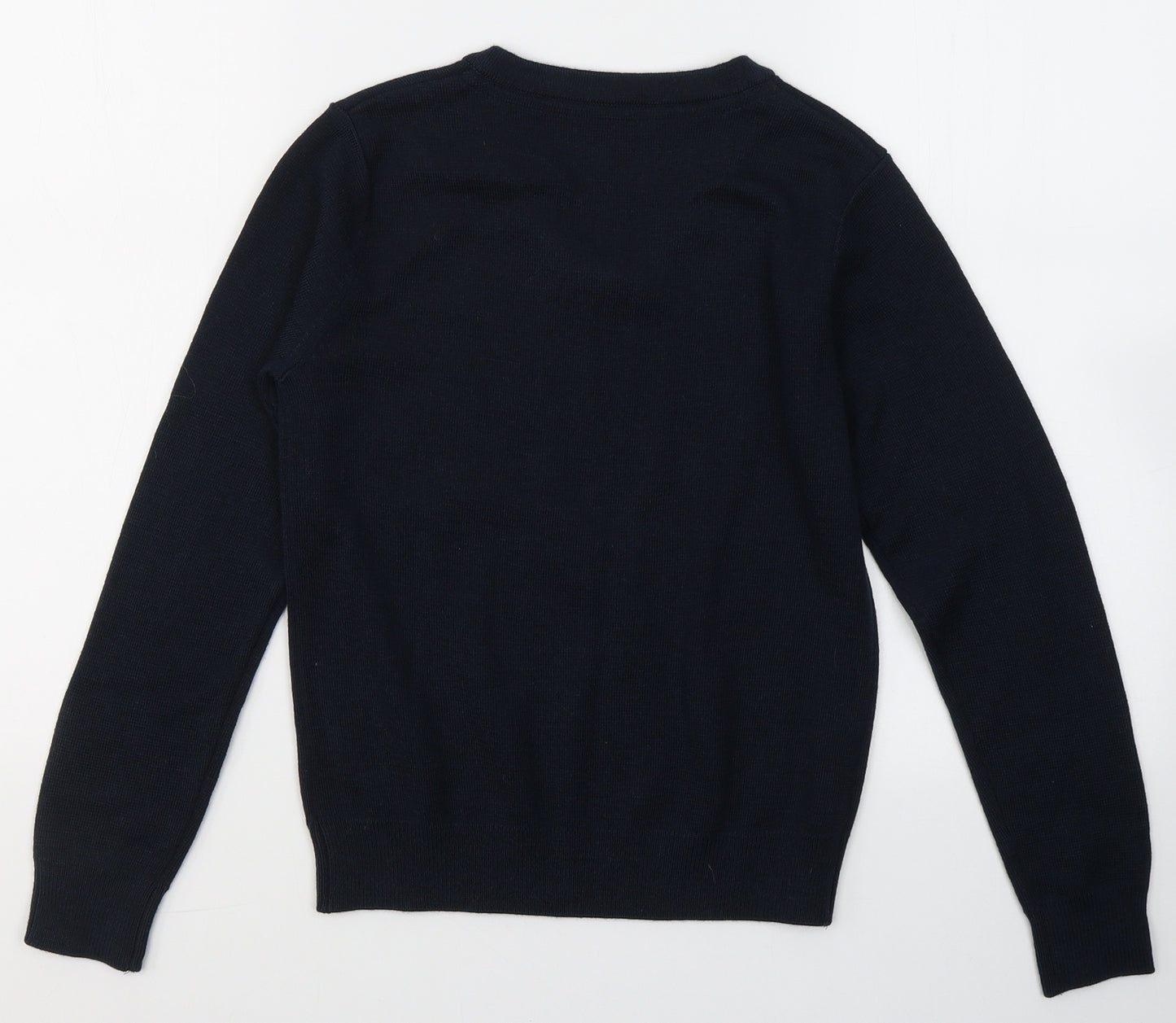 M&S Boys Beige V-Neck  Wool Pullover Jumper Size 9-10 Years   - School Jumper