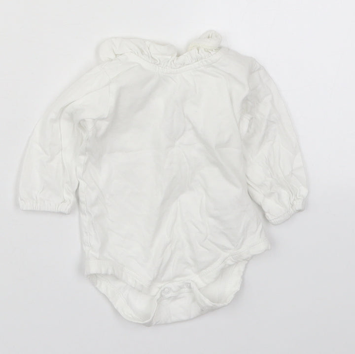 Matalan Girls White Cotton Babygrow One-Piece Size 0-3 Months Button