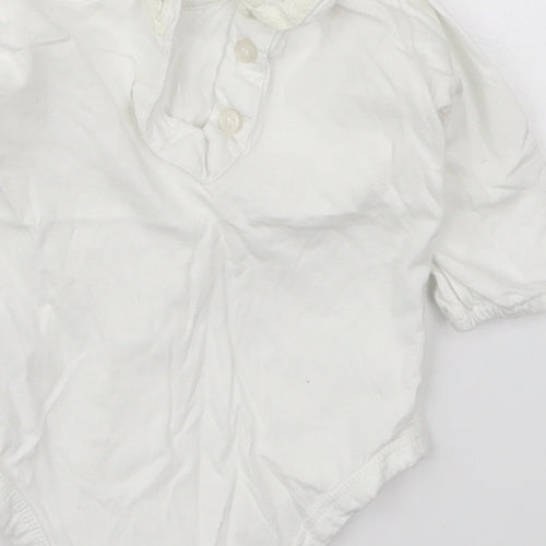 Matalan Girls White  Cotton Babygrow One-Piece Size 0-3 Months  Button