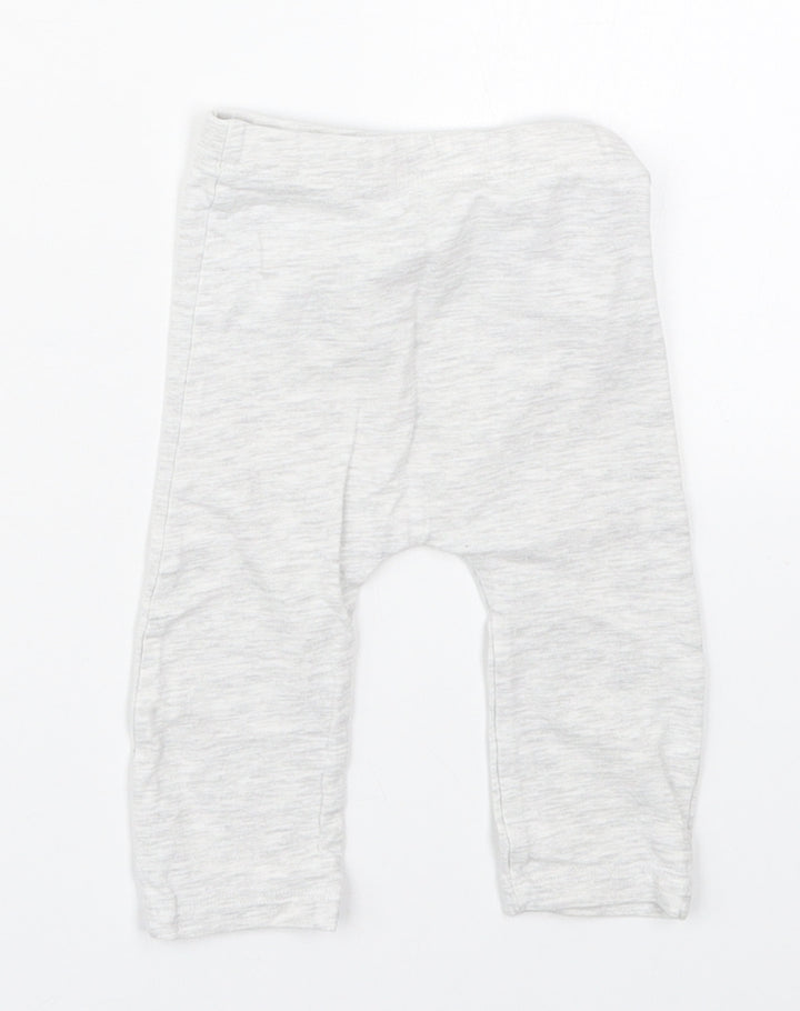 Matalan Girls Grey  Cotton Capri Leggings Size 3-6 Months