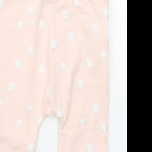 Matalan Girls Pink Polka Dot Cotton Capri Leggings Size 3-6 Months