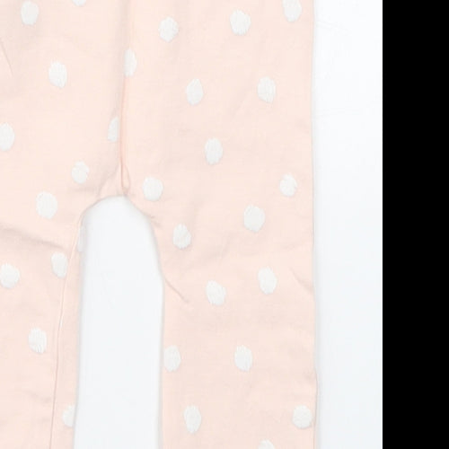 Matalan Girls Pink Polka Dot Cotton Capri Leggings Size 3-6 Months