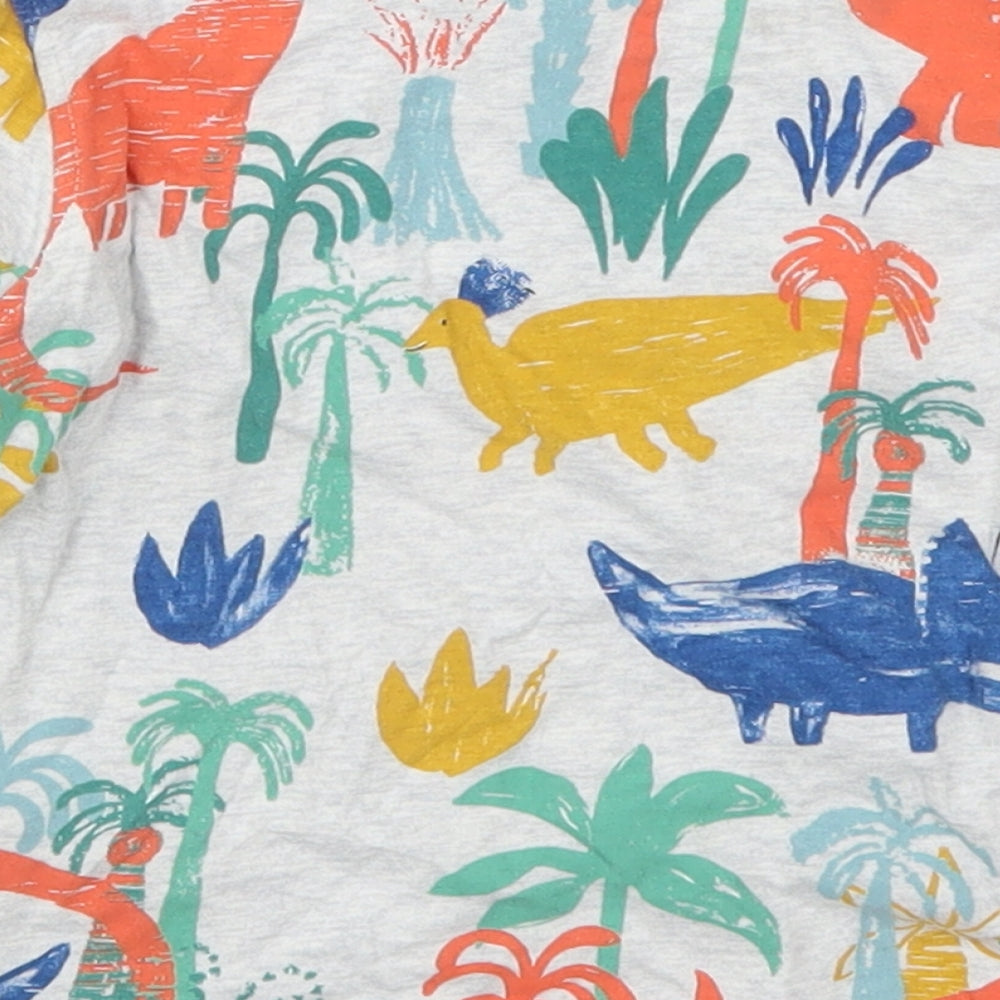 Marks and Spencer Boys Multicoloured  Cotton Basic T-Shirt Size 18-24 Months Crew Neck Pullover - Dinosaurs
