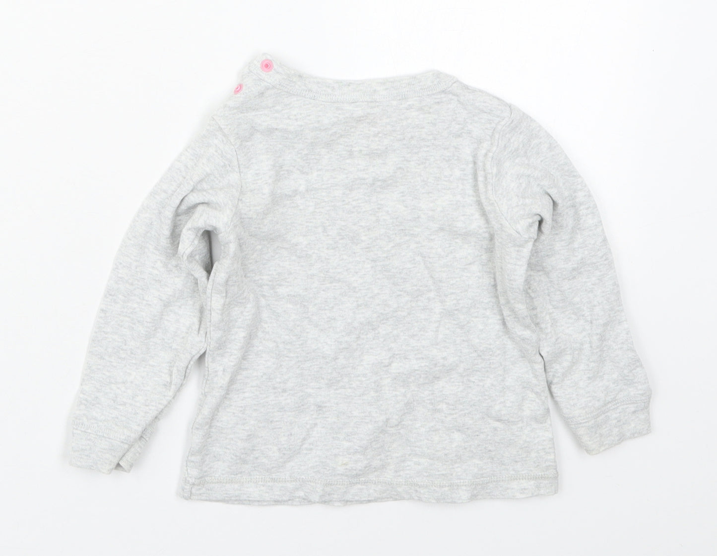 Cath Kidston Girls Grey  Cotton Basic T-Shirt Size 12-18 Months Crew Neck Pullover - Rabbits