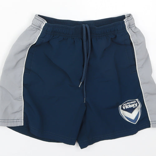 A-League Boys Blue  Polyester Utility Shorts Size 10 Years  Regular Drawstring - Melbourne Victory FC