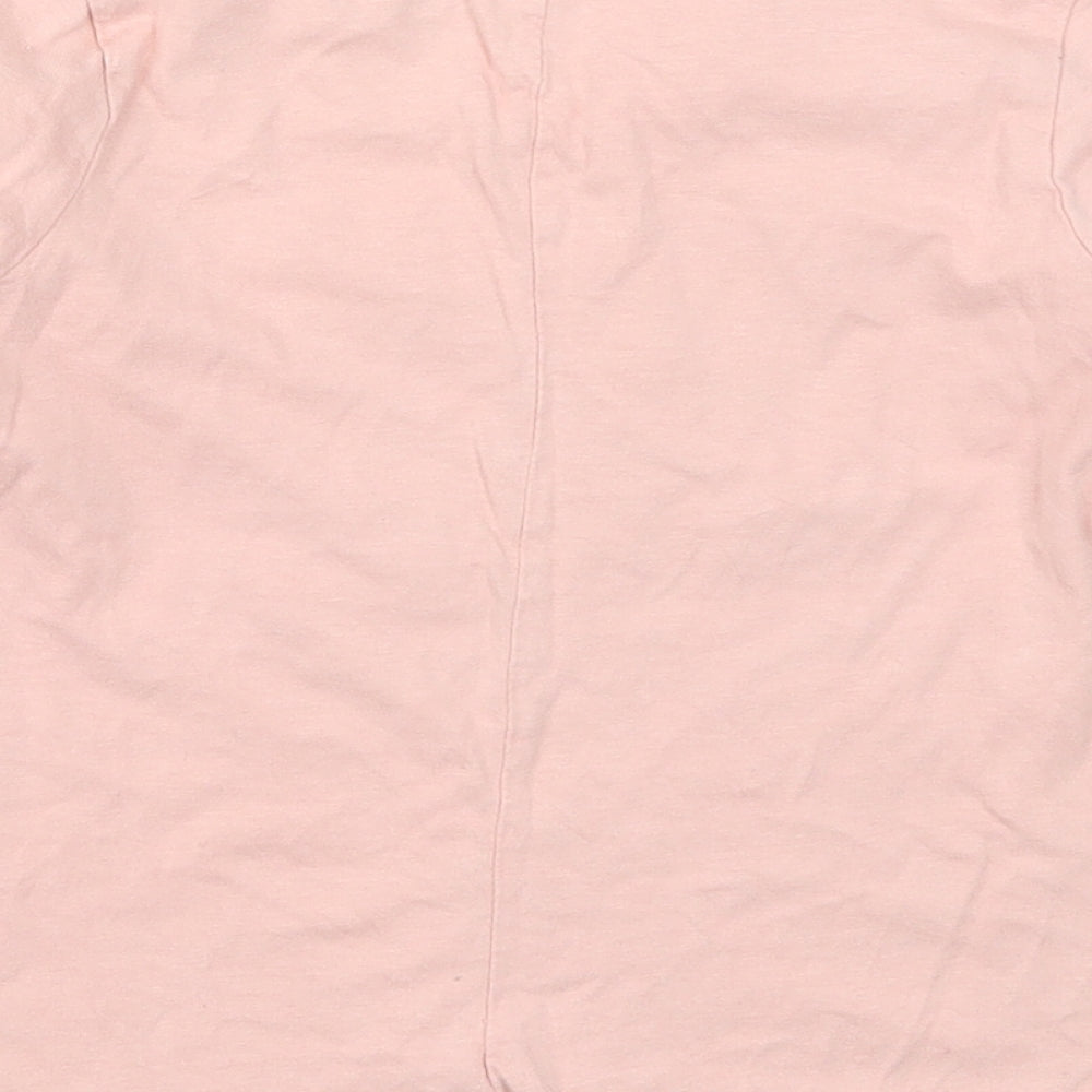 Cherokee Girls Pink  Cotton Basic T-Shirt Size 4-5 Years Round Neck Pullover - Butterfly