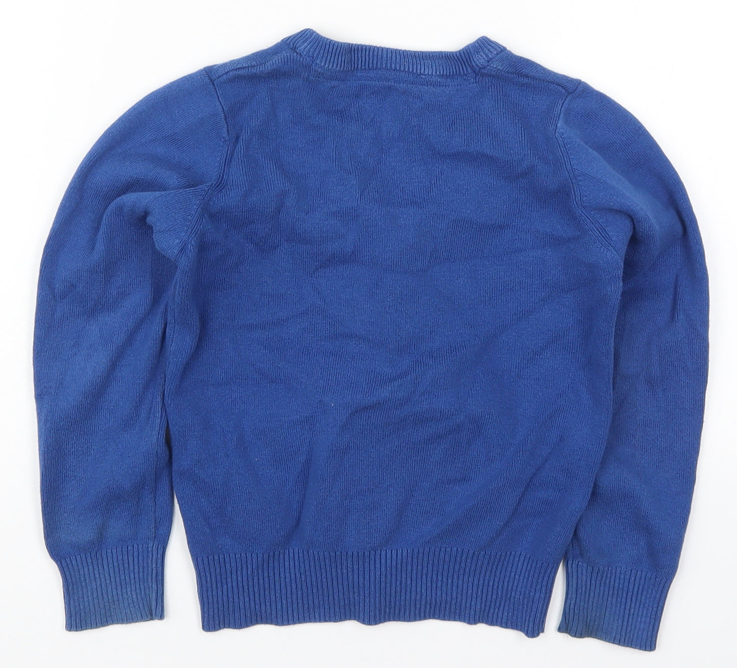 Nutmeg Girls Blue V-Neck  Cotton Cardigan Jumper Size 5-6 Years  Button