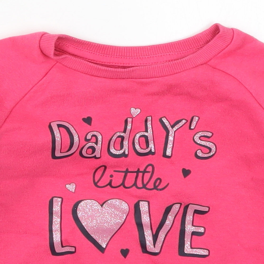 Primark Girls Pink  Cotton Pullover Sweatshirt Size 2-3 Years  Pullover - Daddy's Little Love