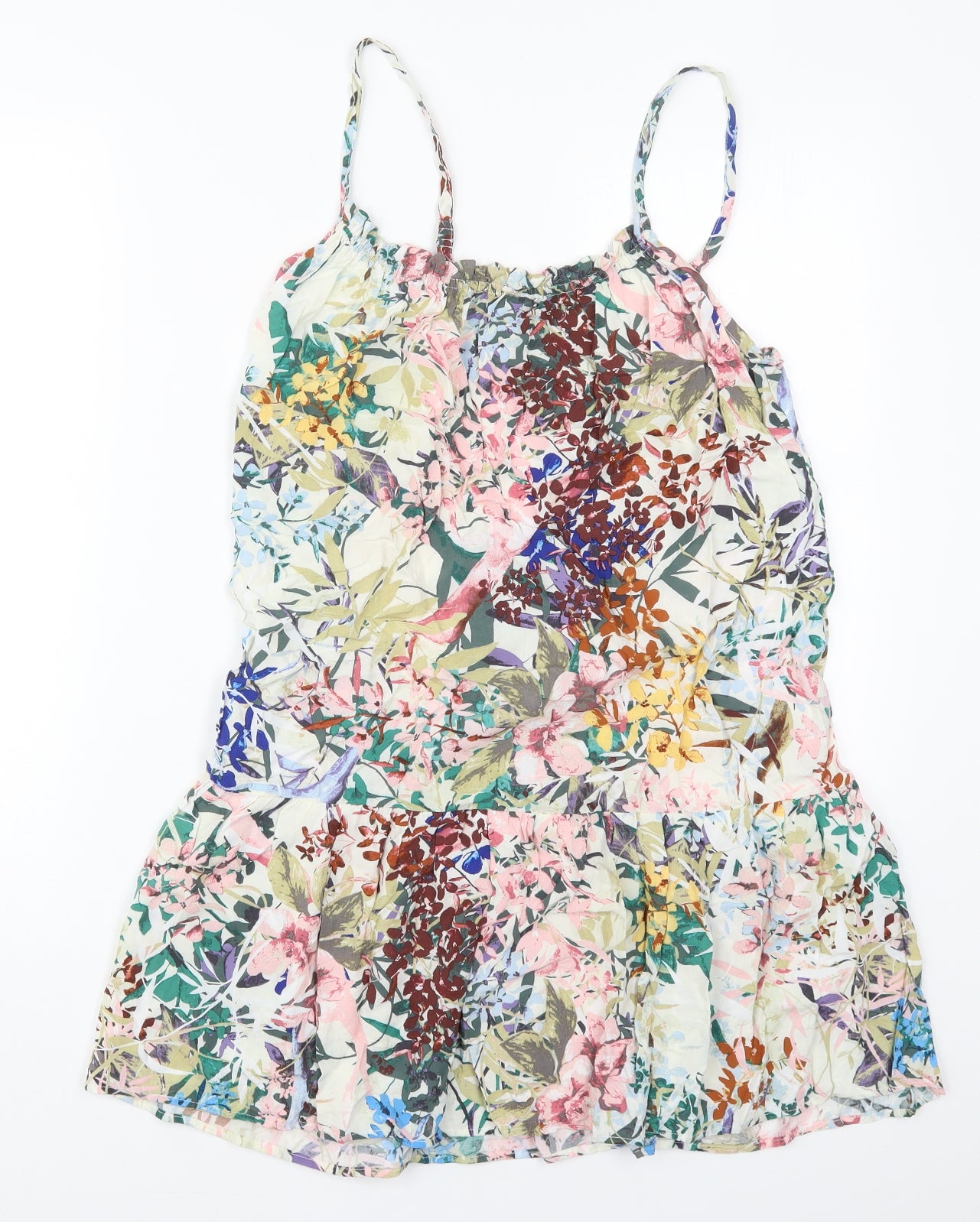 NEXT Womens Multicoloured Floral Viscose Tank Dress  Size 8  Round Neck Pullover
