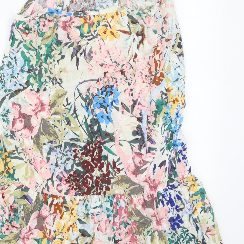 NEXT Womens Multicoloured Floral Viscose Tank Dress  Size 8  Round Neck Pullover