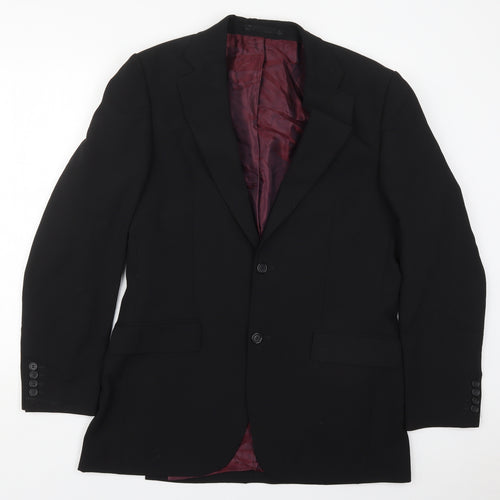 Tom English Mens Black  Polyester Jacket Suit Jacket Size 40