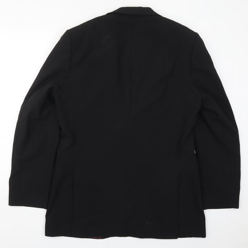 Tom English Mens Black  Polyester Jacket Suit Jacket Size 40