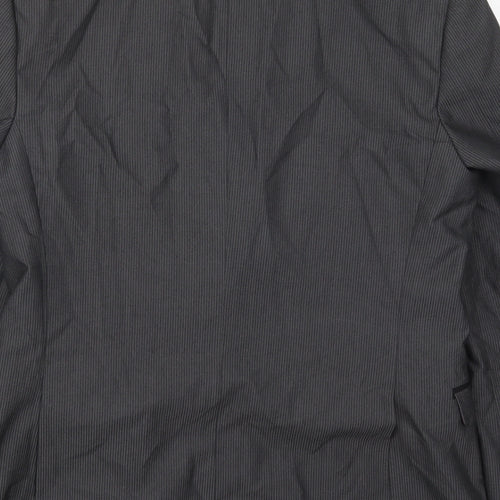 Red Herring Mens Grey Striped Polyester Jacket Suit Jacket Size 40