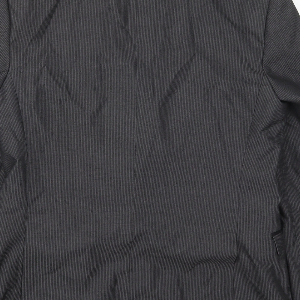 Red Herring Mens Grey Striped Polyester Jacket Suit Jacket Size 40