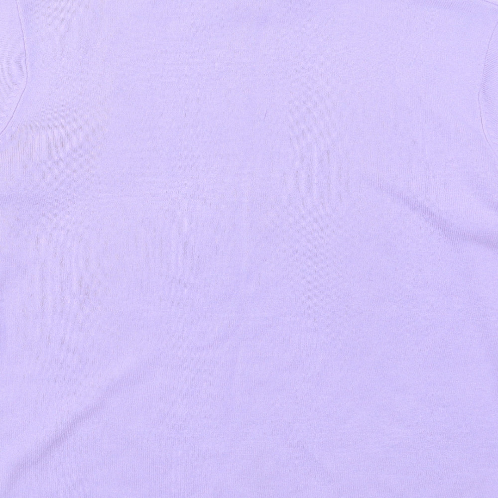 Bonmarché Womens Purple Mock Neck  Acrylic Pullover Jumper Size L