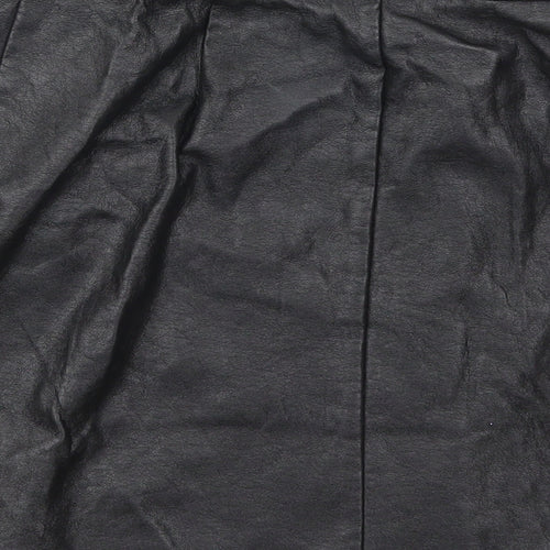 New Look Womens Black  Polyurethane A-Line Skirt Size 8   Zip