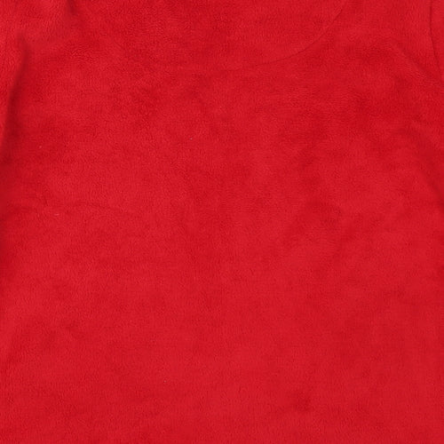 B&M Womens Red Solid Polyester Top Pyjama Top Size 10   - All I Want For Christmas is You